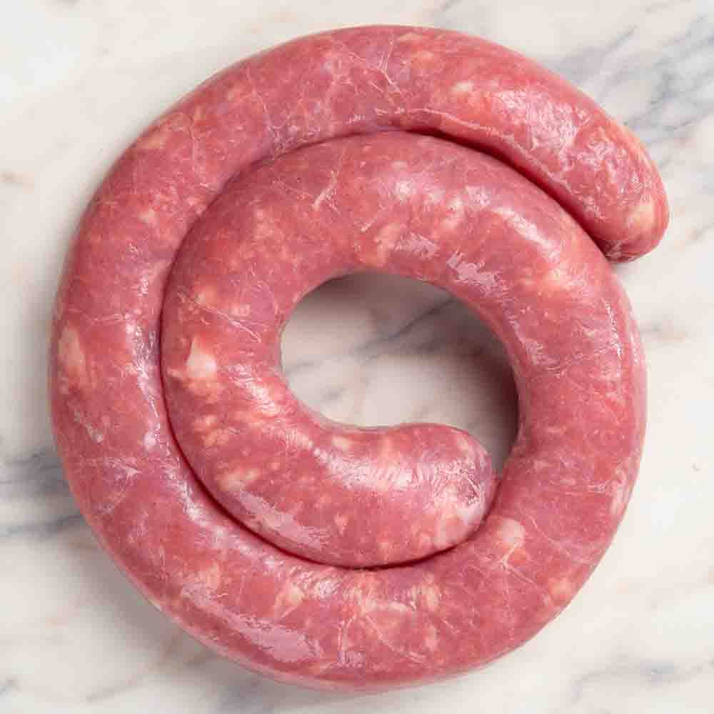 Linguiça de lombo com chimichurri e pão de alho picante