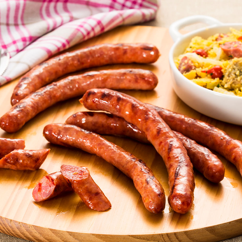 Linguiça Apimentada e Farofa
