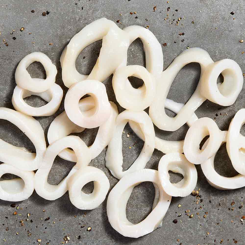 Lula em Anéis com Grão de Bico ao Molho de Leite de coco e curry