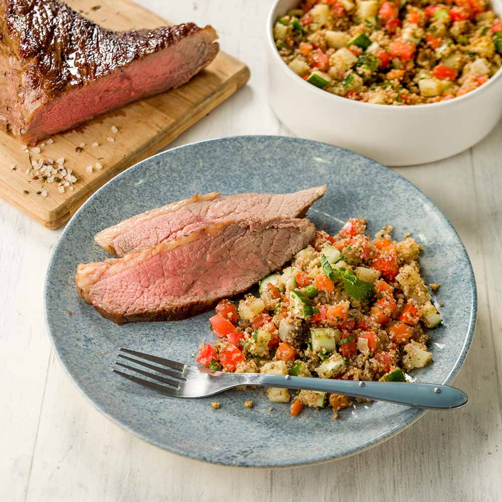 Receita de Maminha com Tabule de Legumes