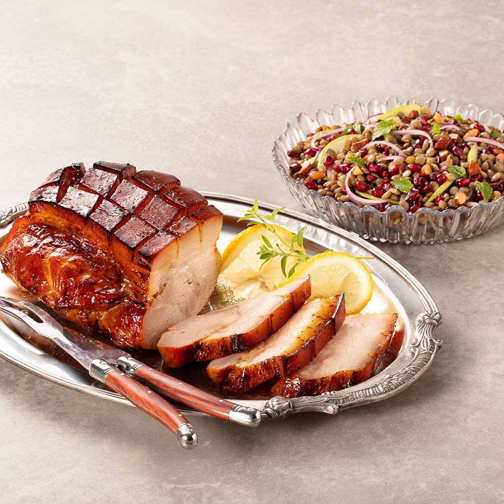 Paleta Suína Temperada Swift com salada de lentilhas