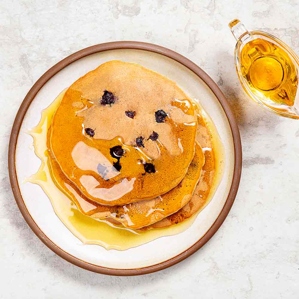 Receita de Panqueca de Blueberries