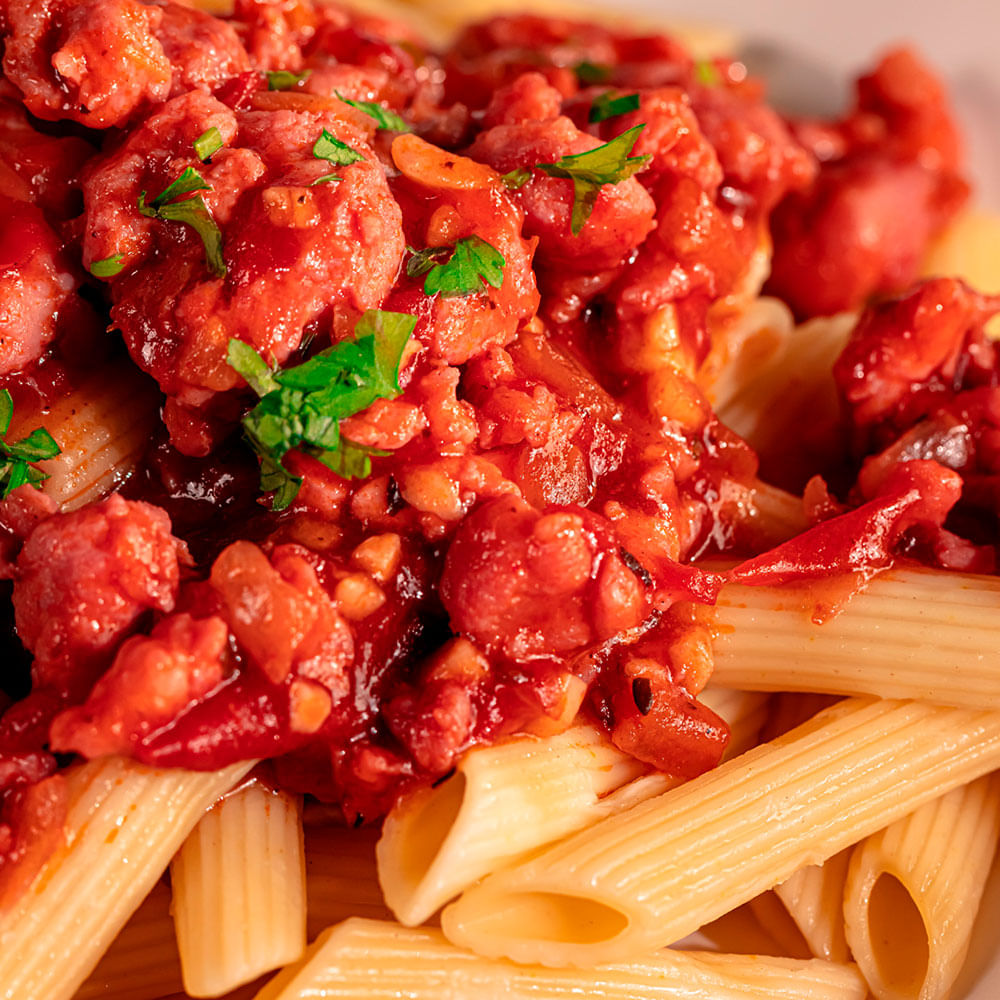 Receita de Penne com Ragu de Linguiça