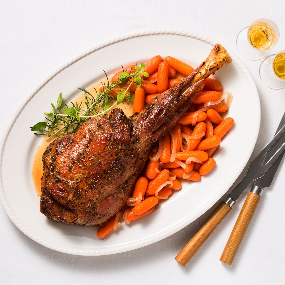 Receita de Pernil de Cordeiro com Cenoura Baby