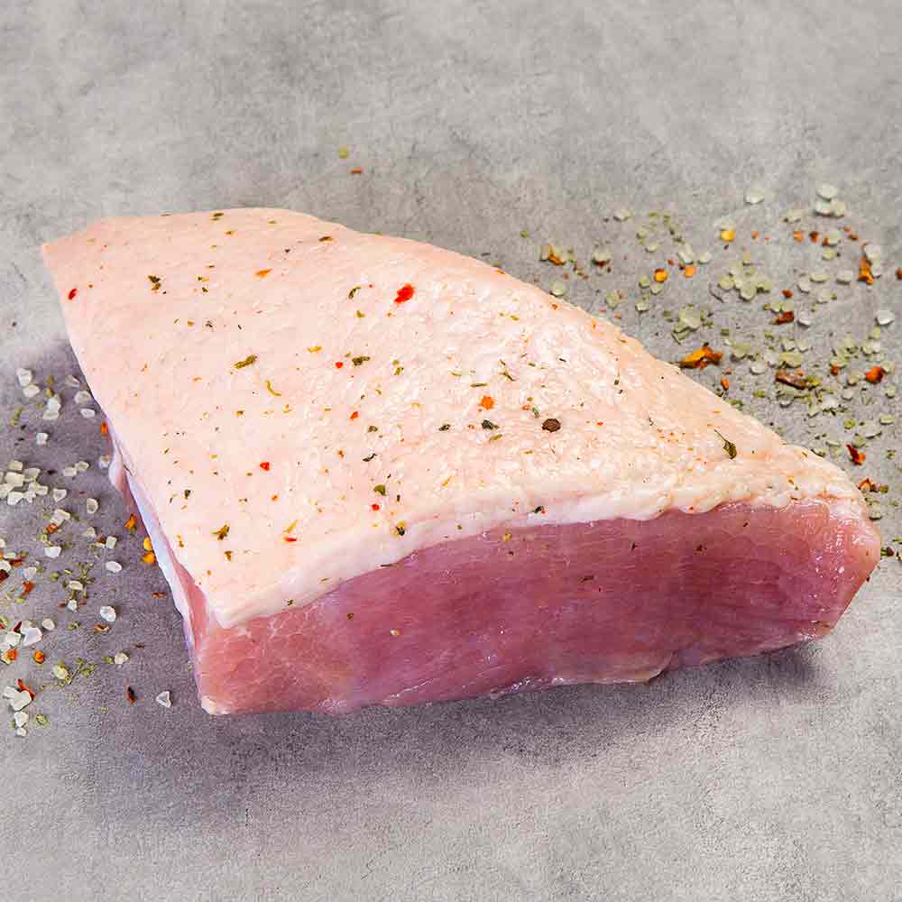 Picanha suína temperada e espetinho de cebola roxa com Ervas de Provence
