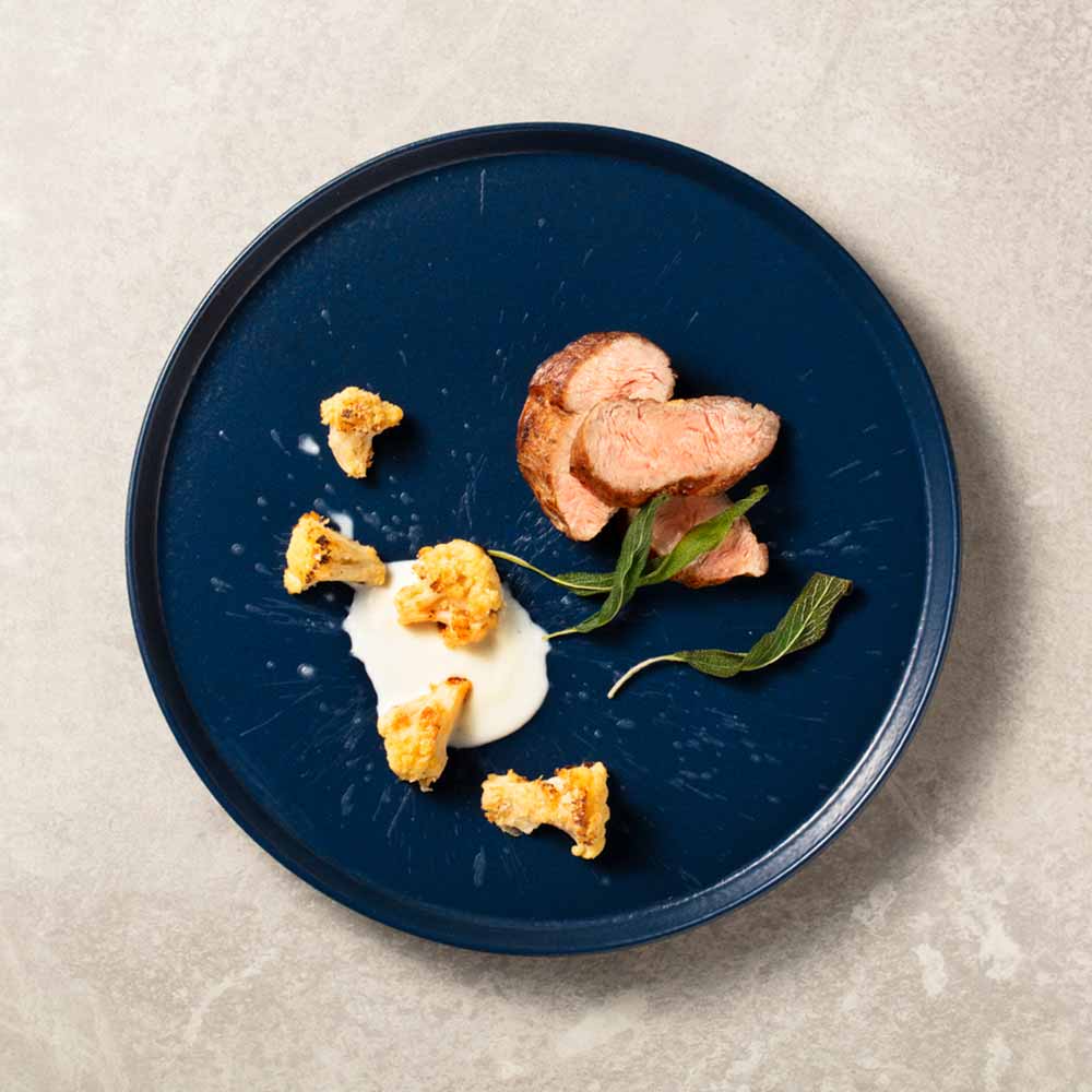 Pluma Grelhada com Couve Flor Gratinada ao Creme