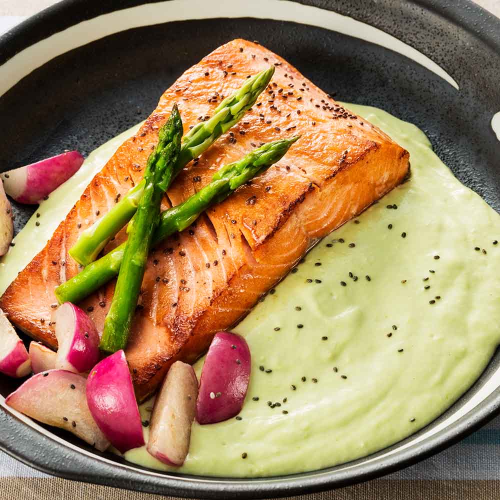 Salmão do Alasca ao Creme de Aspargos
