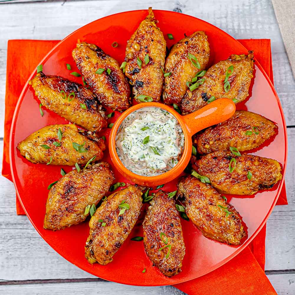 Tulipas Assadas com Ervas e Molho de Brócolis