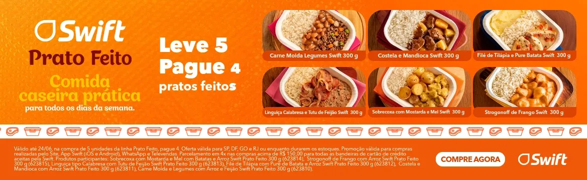 Leve 5 Pague 4 (Prato Feito)